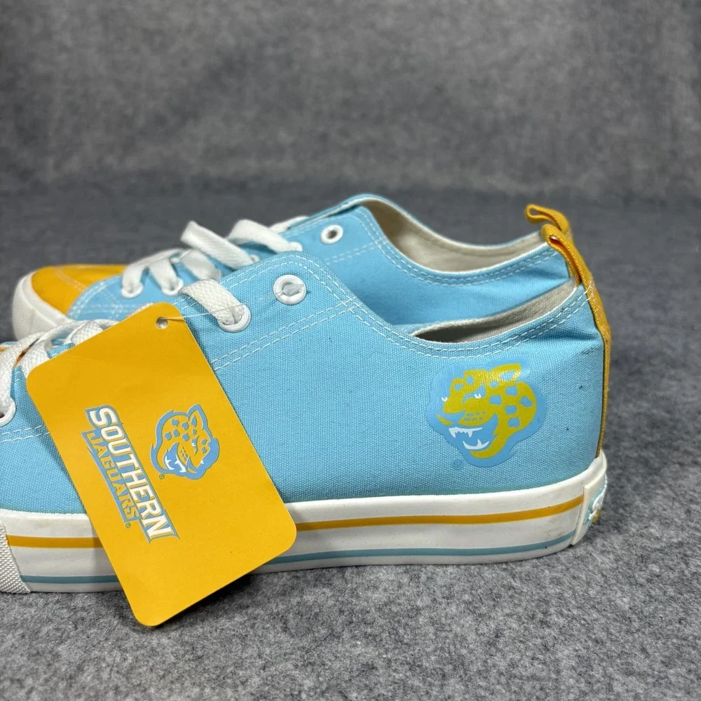 Your Top Choice Southern Jaguars Sneakers 6 Blue Gold Canvas Logo Fan Gear